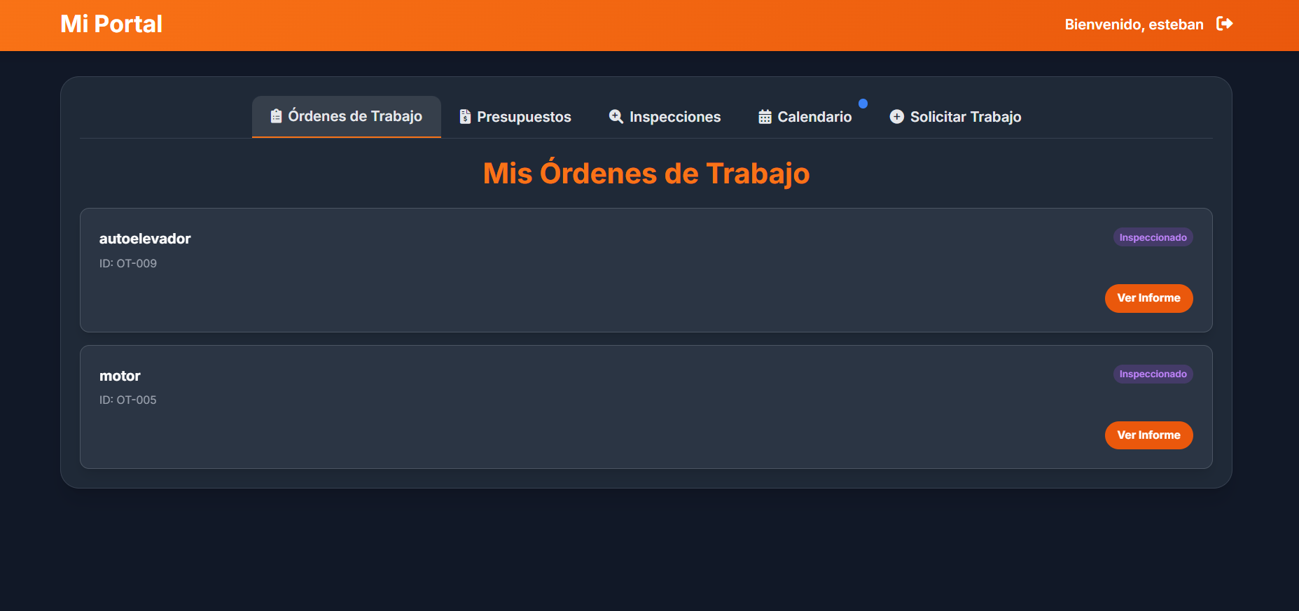 Portal de Cliente - Mis Órdenes de Trabajo
